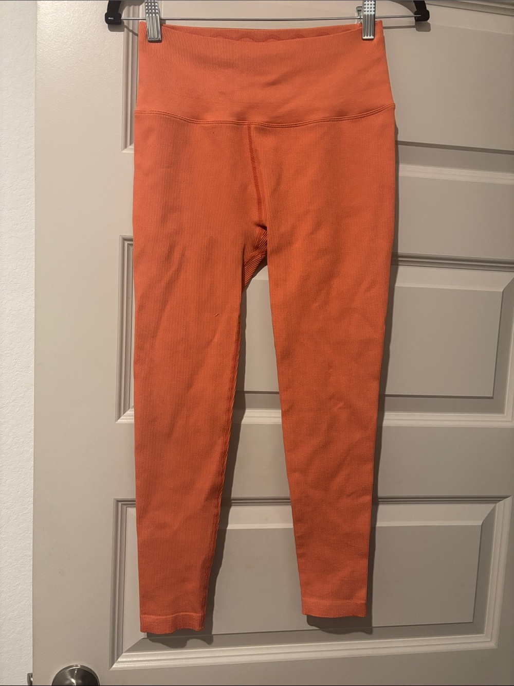 Spiritual Gangster Orange High-Waist Ribbed Leggings